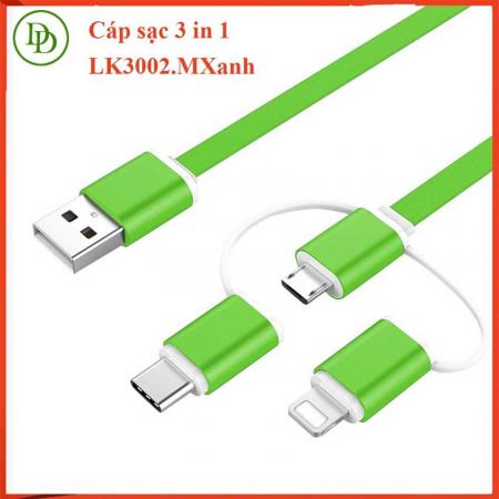 Cáp sạc 3 đầu dây dù LK3002